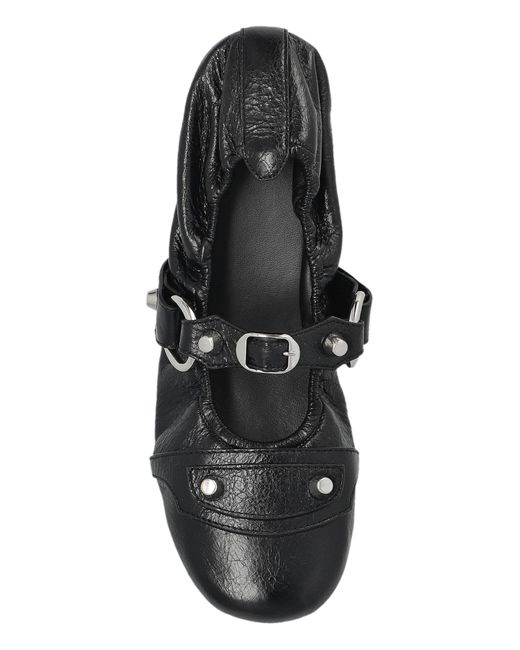 フラットシューズ BALENCIAGA Black Leather City Ballerinas Balenciaga Ballerinas City in Black | Lyst