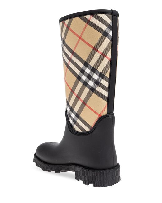 Burberry Black Patterned Wellington Boots