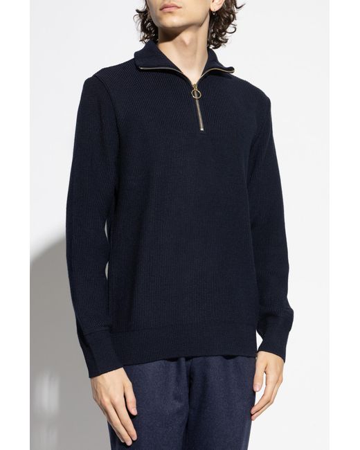 Paul & Shark Blue Down Jacket With Detachable Hood for men
