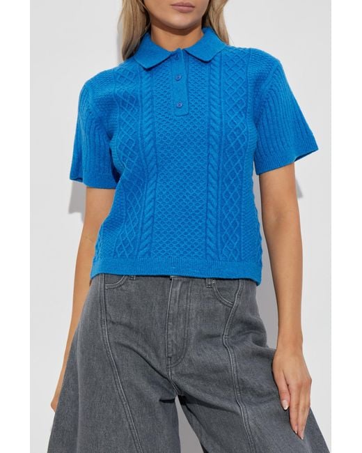 J.W. Anderson Blue Top With Collar