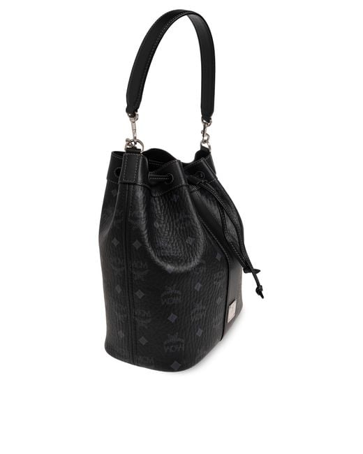 MCM Blue 'Dessau' Bag With Monogram