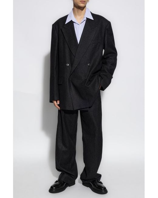 Dries Van Noten Blue Shirt With Stripe Pattern for men