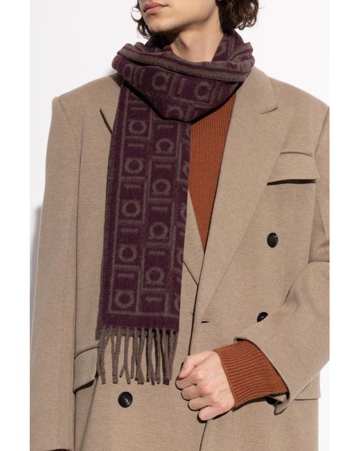 Ferragamo Brown Scarf With Fringes for men