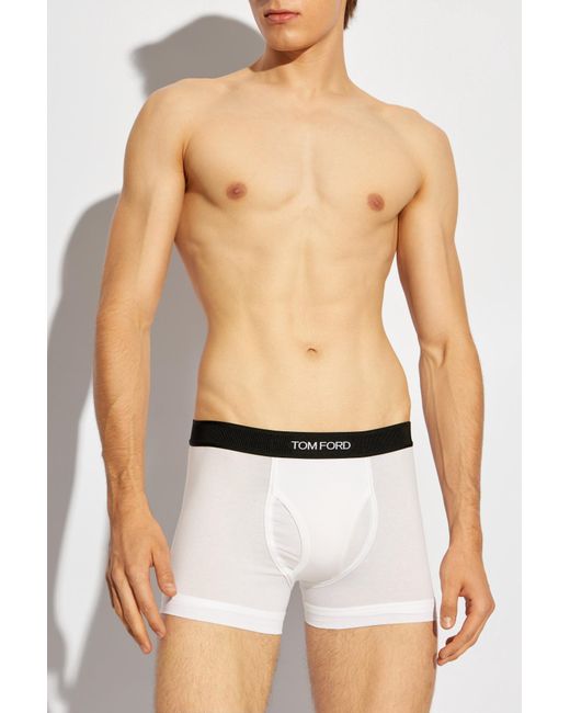 Tom Ford White Two-Pack Of Boxers With Logo for men