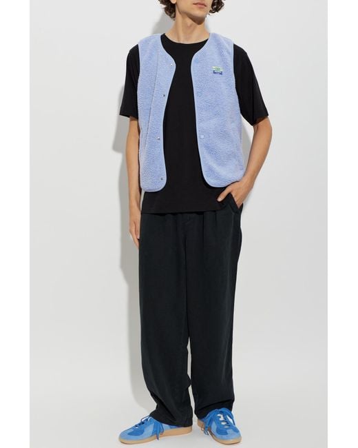 American Vintage Blue Vest With Patch for men
