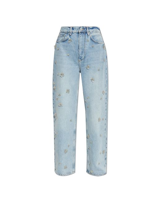 AllSaints Blue Jeans With Appliqués