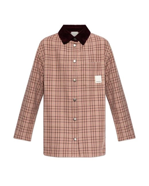 Emporio Armani Pink Plaid-Patterned Jacket