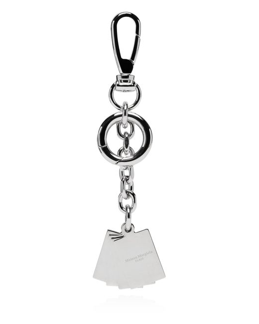 Maison Margiela White Keychain With Charms With Engraved Logo