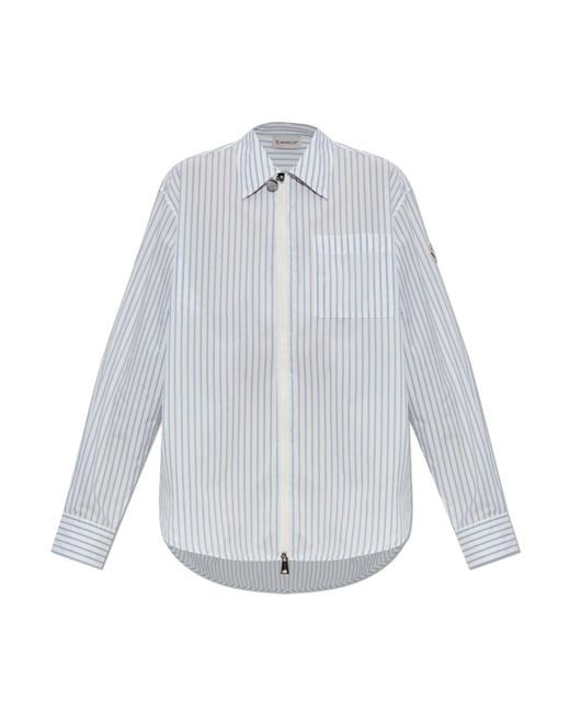 Moncler White Shirt With Striped Pattern "Camicia"