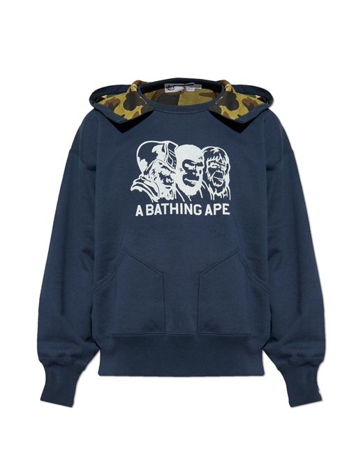 A Bathing Ape Blue Sweatshirt With Logo for men