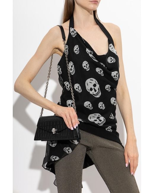 McQueen Black 'Skull Mini' Bag