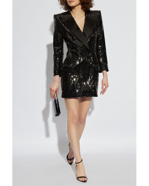 balmain black sequin dress Balmain - New with Tags Black 3/4 Sleeve Sequin Dress