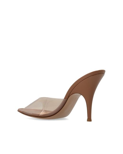 Gianvito Rossi White Heeled Mules "Sofia"
