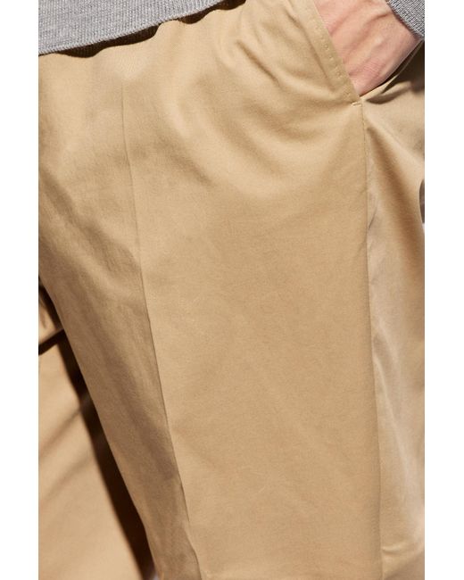 Etro Natural Cotton Pleat-Front Trousers for men