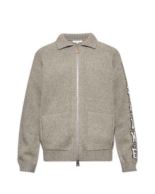 Maison Kitsuné Gray Cardigan With Logo for men