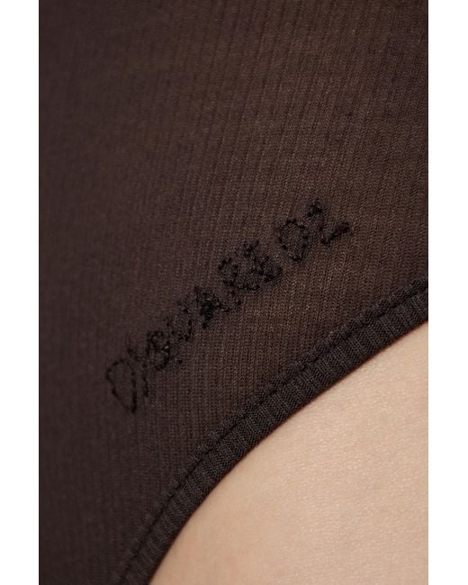 DSquared² Brown Bodysuit With Straps