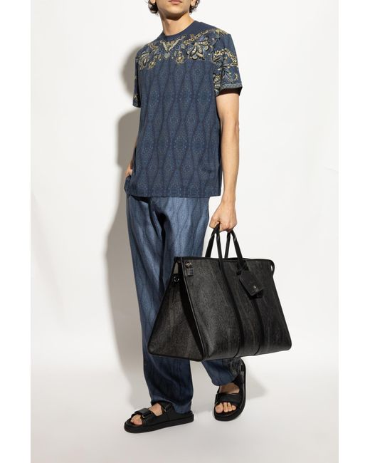 Etro Blue Leather Sandals for men