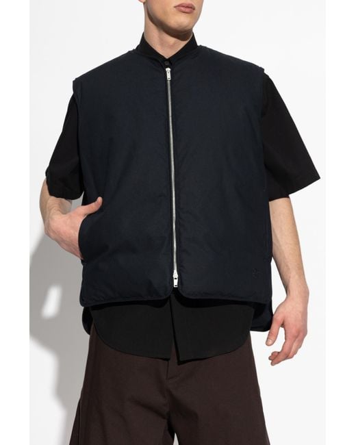 Jil Sander Black Down Vest for men