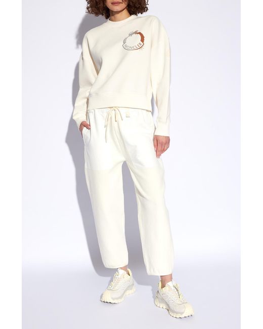 Moncler White Panelled Sweatpants,