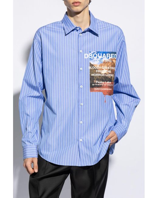 DSquared² Blue Shirt With Logo, for men