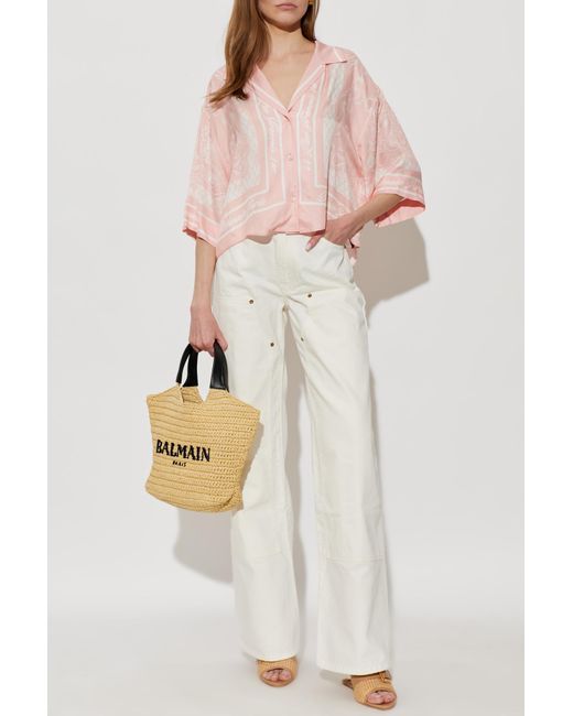 Balmain White Straight-Leg Jeans
