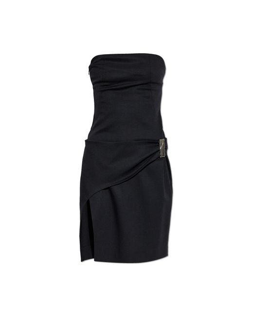 The Attico Black Dress With A Pleat