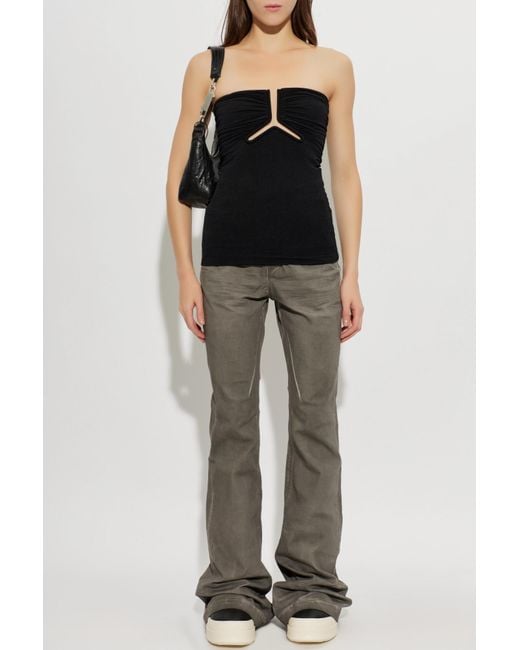 Rick Owens Black Top With Exposed Shoulders