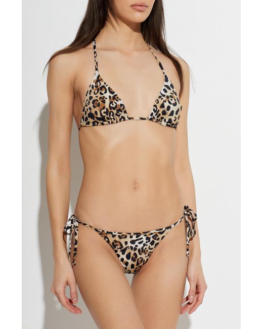 DSquared² Brown Animal Print Bikini Bottom