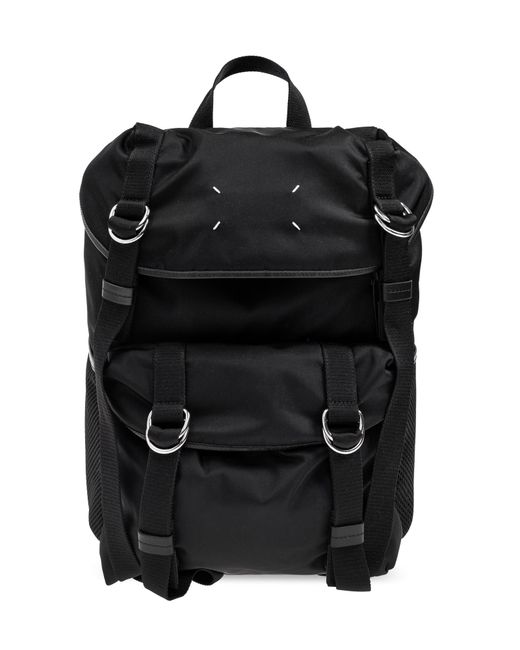 Maison Margiela Black Backpack With Logo