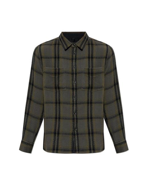 Rag & Bone Green Striped Shirt With A Check Pattern for men