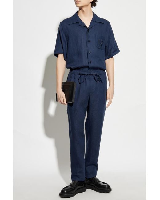 Dolce & Gabbana Blue Linen Shirt for men