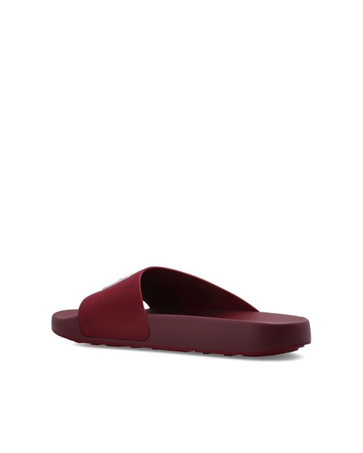 Givenchy Red Rubber Slides With Logo