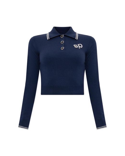 Self-Portrait Blue Wool Sweater