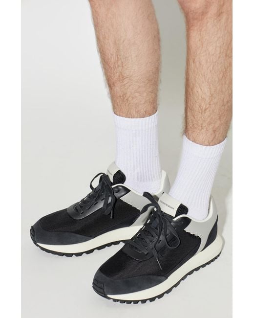 Emporio Armani Black Sports Shoes With Logo for men