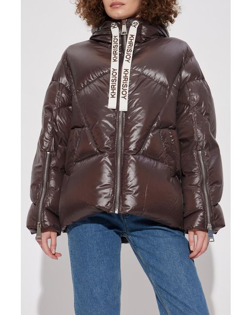 Khrisjoy Brown Down Jacket With Hood,