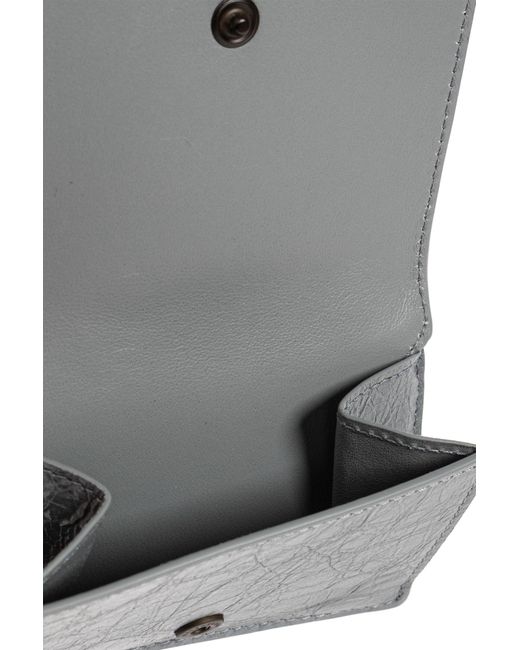 Balenciaga Gray Leather Wallet With Logo