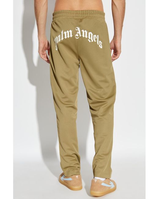 Palm Angels Green Sweatshirt With Stand-Up Collar for men