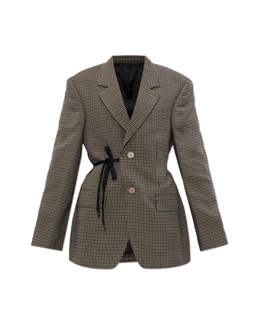 Balenciaga Gray Checked Pattern Blazer