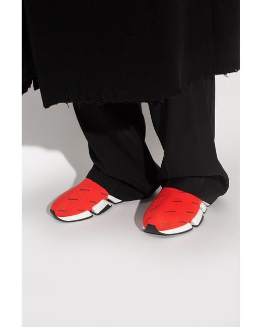 Balenciaga Red 'speed 2,0' Sock Sneakers for men