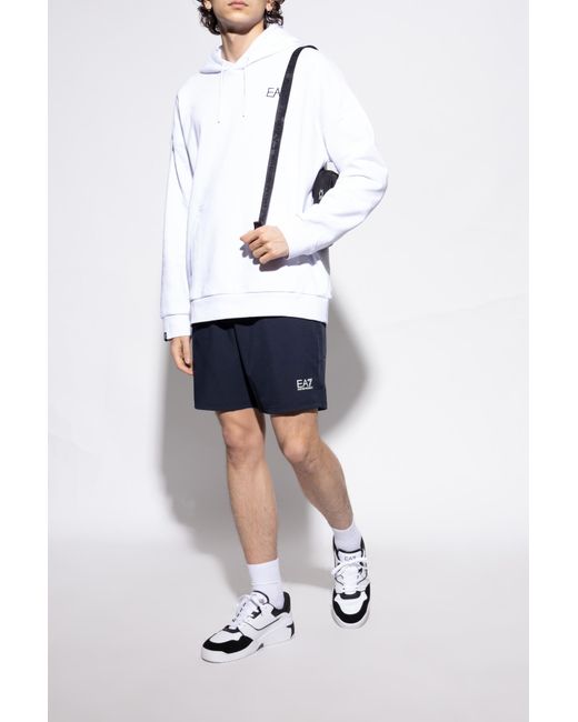 EA7 White Sports Shoes With Logo for men