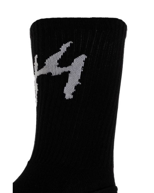 44 Label Group Black Socks With Logo for men