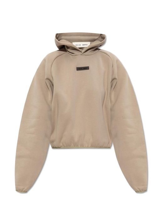 Fear Of God Natural Cropped Sweatshirt With Logo
