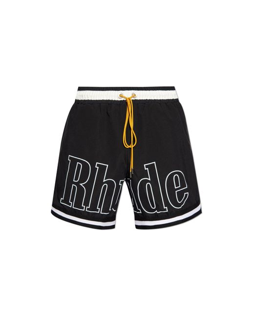 Rhude Black Shorts With Logo for men