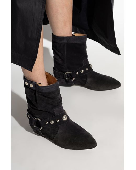 Isabel marant black ankle boots sale