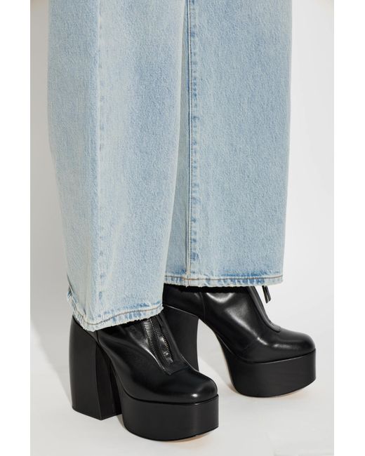 Marc Jacobs Black 'Gigi' Platform Ankle Boots