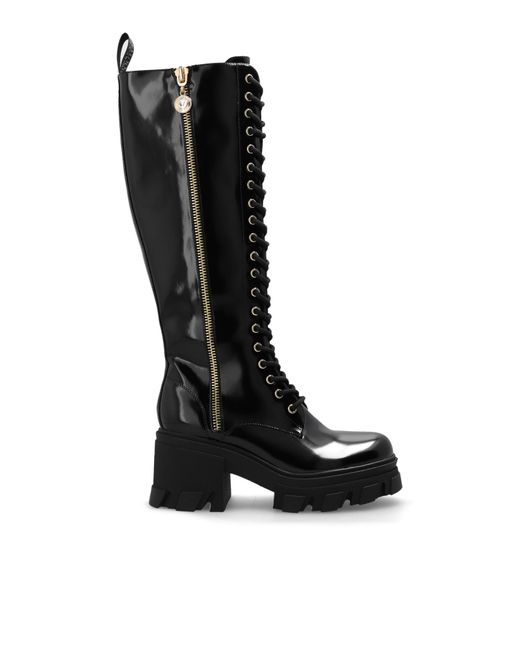 Versace Jeans Black Heeled Ankle Boots