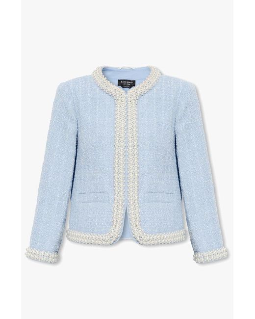 Kate Spade Tweed Jacket in Blue Lyst