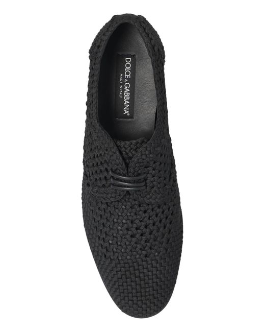 Dolce & Gabbana Black Shoes With Decorative Weave, for men