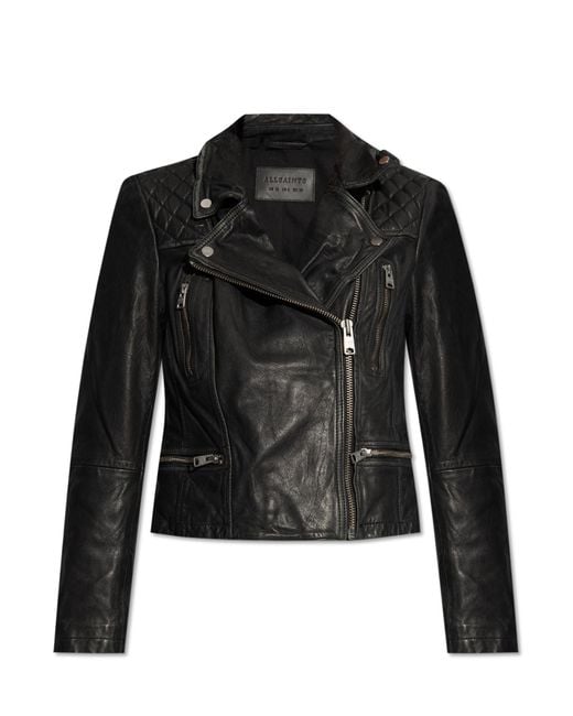 AllSaints Black 'cargo' Leather Jacket,
