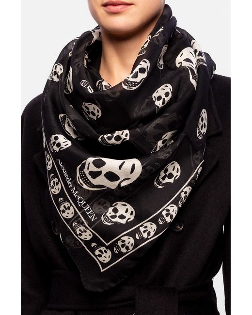 McQueen Black Scarf With Logo